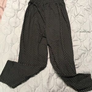 On the Go pull on pants Black and white polka dot